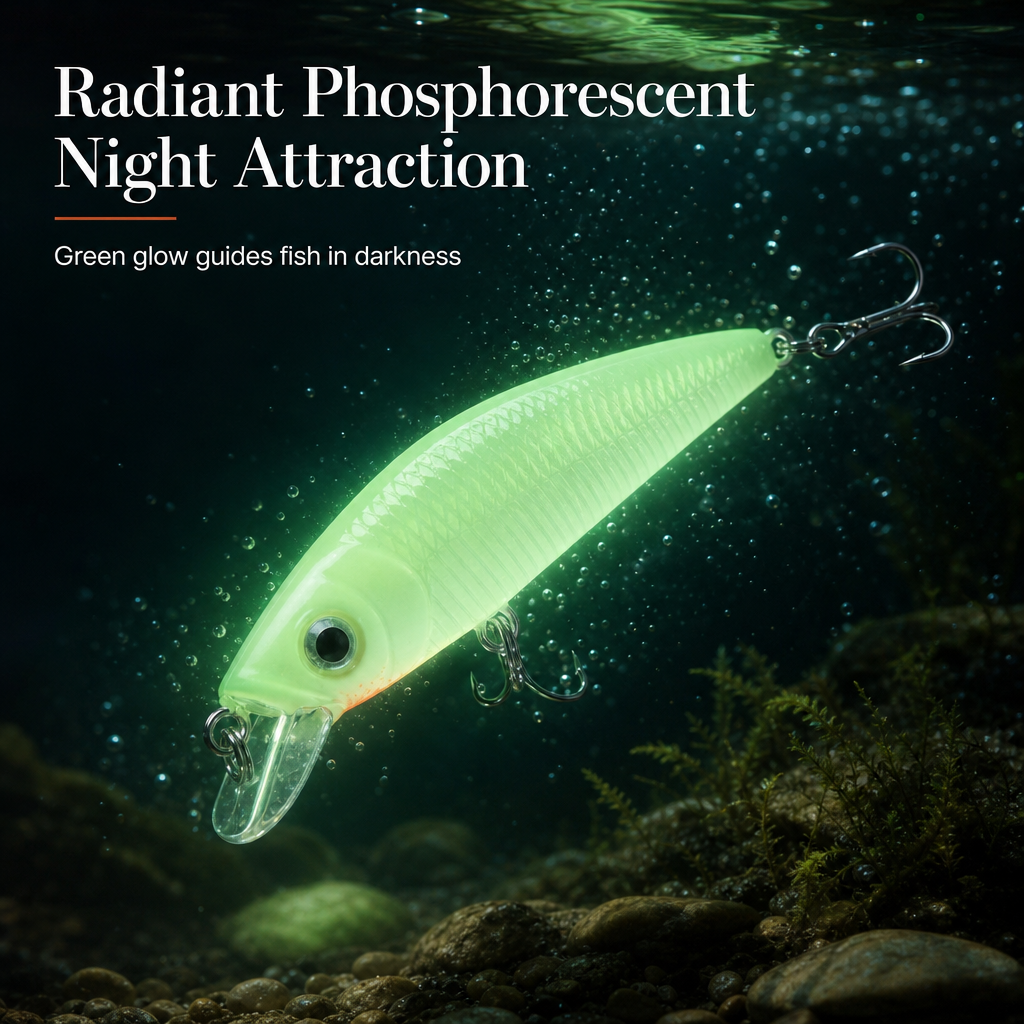 50% de Réduction – Leurre Minnow Phosphorescent 7cm 8g, Poisson Nageur Lumineux pour Pêche de Nuit Carnassiers