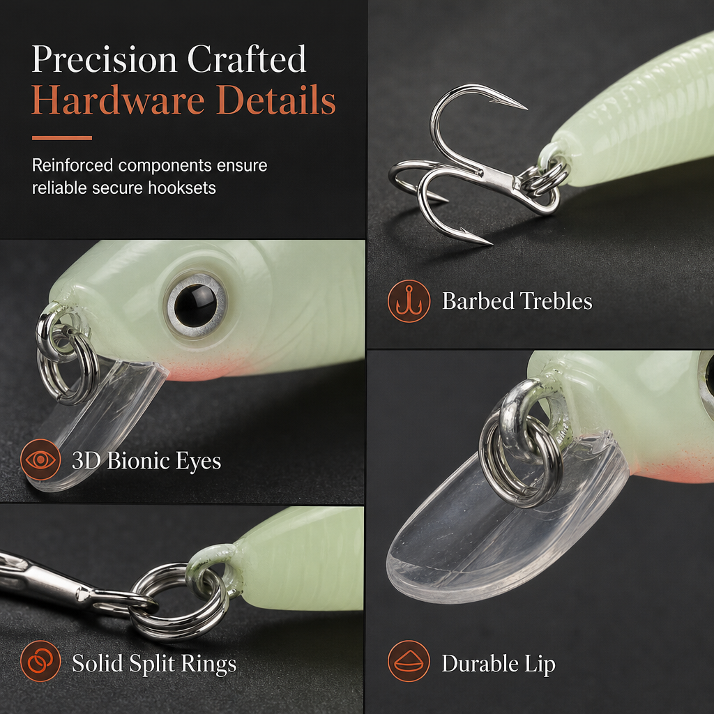 50% de Réduction – Leurre Minnow Phosphorescent 7cm 8g, Poisson Nageur Lumineux pour Pêche de Nuit Carnassiers