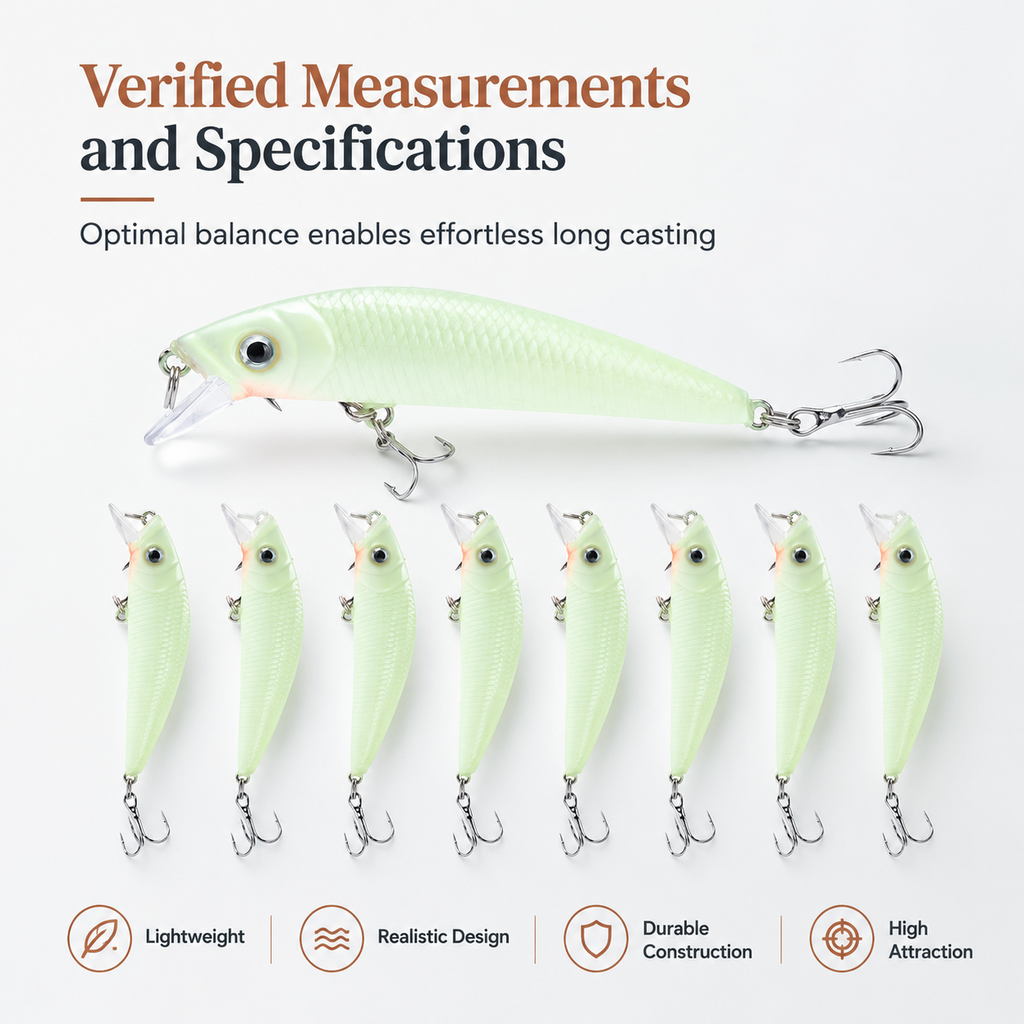 50% de Réduction – Leurre Minnow Phosphorescent 7cm 8g, Poisson Nageur Lumineux pour Pêche de Nuit Carnassiers