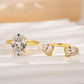 50% de Réduction – Bague Goutte d'Eau Ajustable Ouverte Strass Scintillant