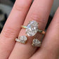 50% de Réduction – Bague Goutte d'Eau Ajustable Ouverte Strass Scintillant