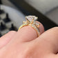 50% de Réduction – Bague Goutte d'Eau Ajustable Ouverte Strass Scintillant