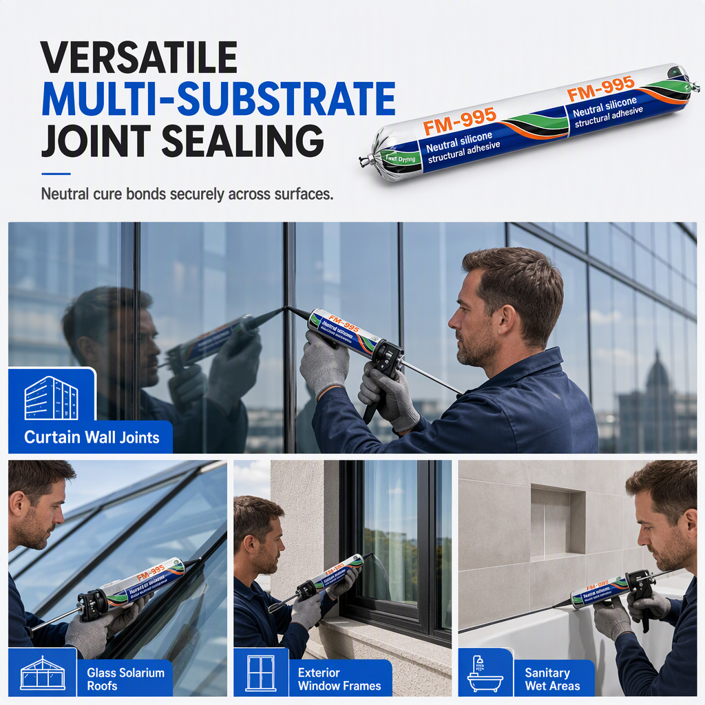 📢 40% de Réduction – Mastic Silicone Structurel 8800 Étanche et Résistant aux Intempéries pour Véranda Façade et Joints