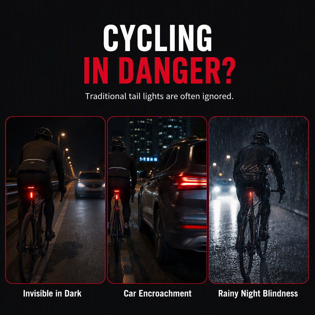 40% de Réduction – Feu Arrière Vélo Rechargeable USB Étanche IPX5 avec Signal Laser, Lumière de Sécurité pour Cyclisme Nocturne