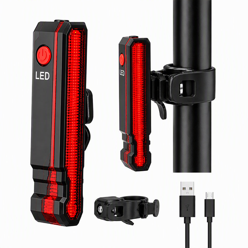 40% de Réduction – Feu Arrière Vélo Rechargeable USB Étanche IPX5 avec Signal Laser, Lumière de Sécurité pour Cyclisme Nocturne