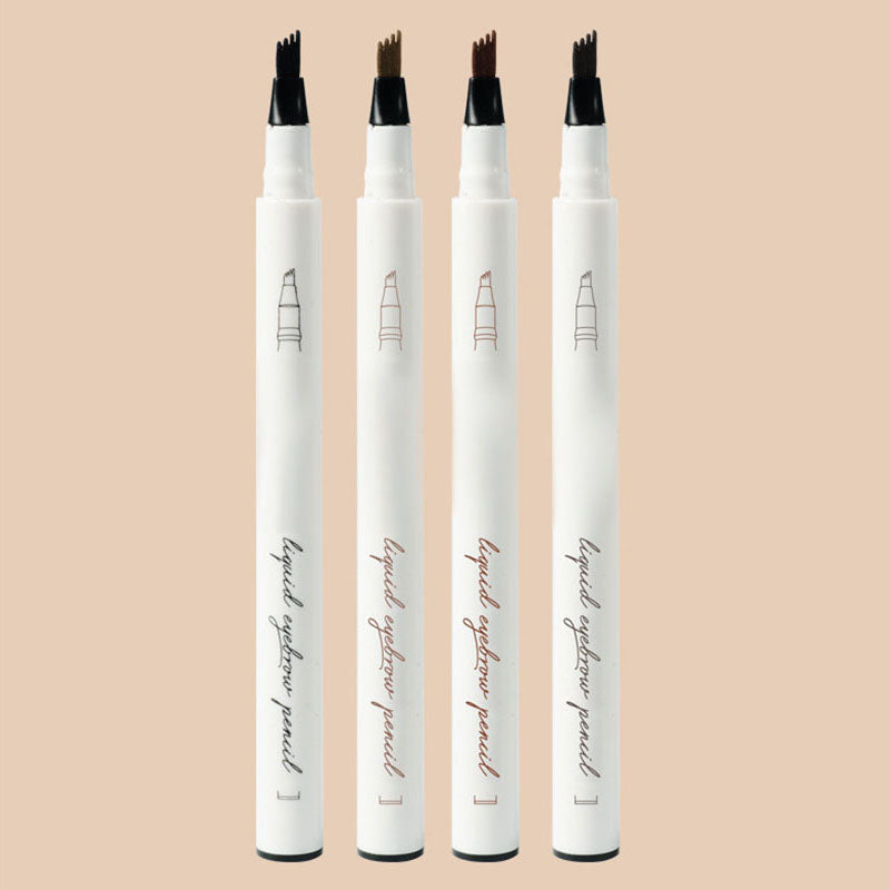 50% de Réduction – Crayon à Sourcils Liquide 4 Fourches, Feutre Effet Microblading Naturel, Waterproof et Longue Tenue 24H