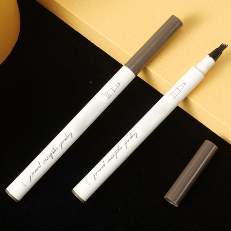 50% de Réduction – Crayon à Sourcils Liquide 4 Fourches, Feutre Effet Microblading Naturel, Waterproof et Longue Tenue 24H