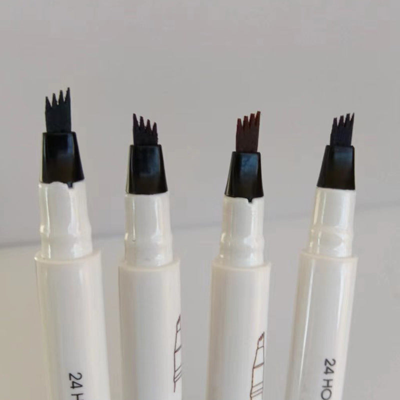 50% de Réduction – Crayon à Sourcils Liquide 4 Fourches, Feutre Effet Microblading Naturel, Waterproof et Longue Tenue 24H