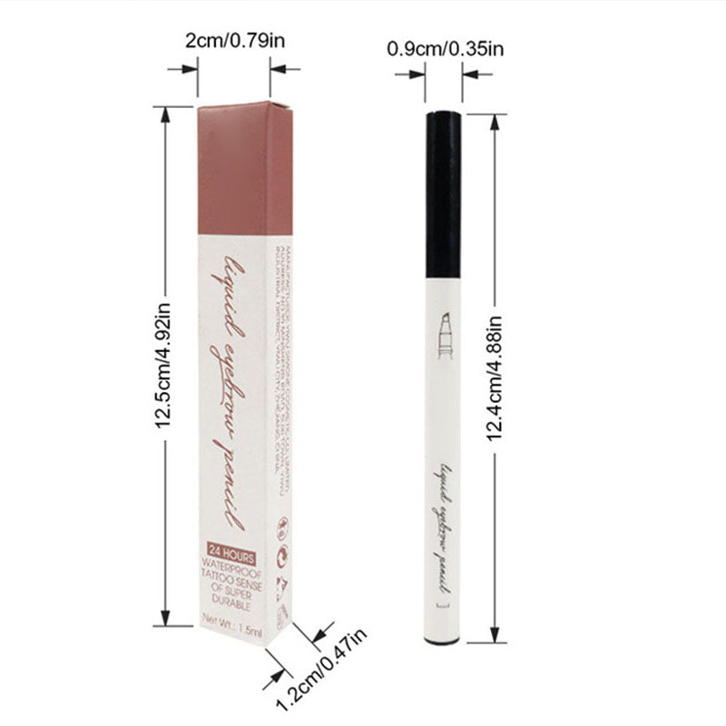 50% de Réduction – Crayon à Sourcils Liquide 4 Fourches, Feutre Effet Microblading Naturel, Waterproof et Longue Tenue 24H