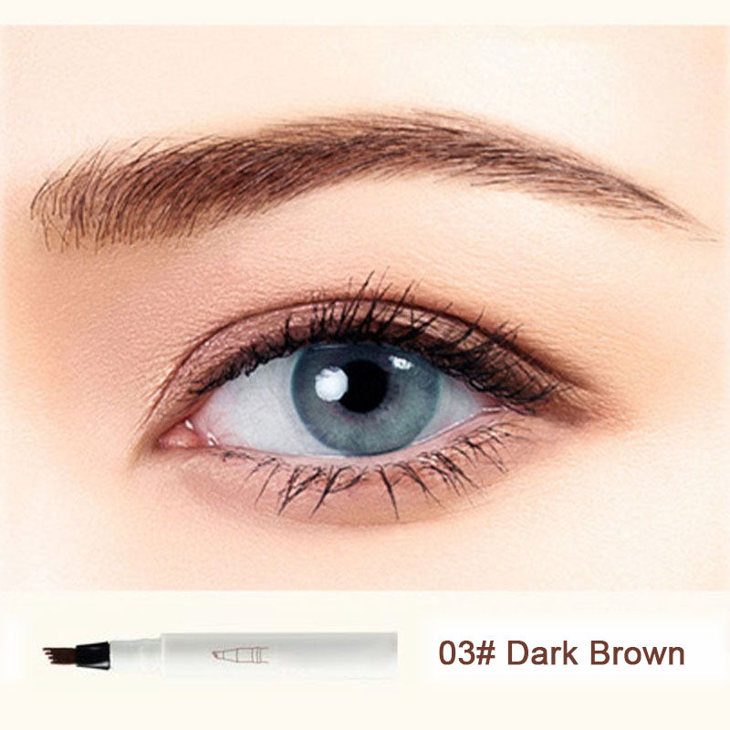 50% de Réduction – Crayon à Sourcils Liquide 4 Fourches, Feutre Effet Microblading Naturel, Waterproof et Longue Tenue 24H