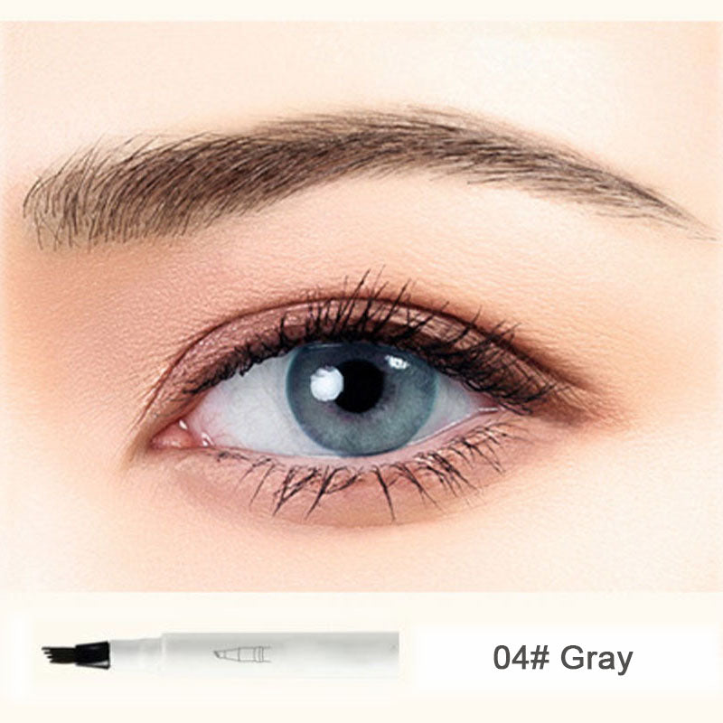 50% de Réduction – Crayon à Sourcils Liquide 4 Fourches, Feutre Effet Microblading Naturel, Waterproof et Longue Tenue 24H