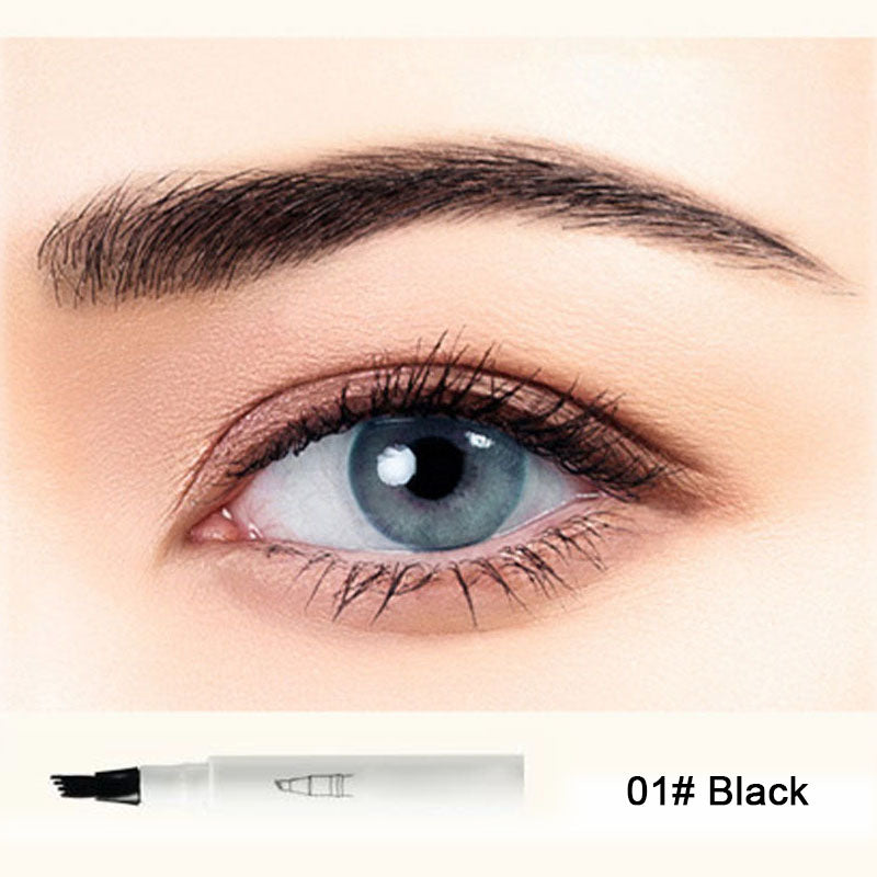 50% de Réduction – Crayon à Sourcils Liquide 4 Fourches, Feutre Effet Microblading Naturel, Waterproof et Longue Tenue 24H
