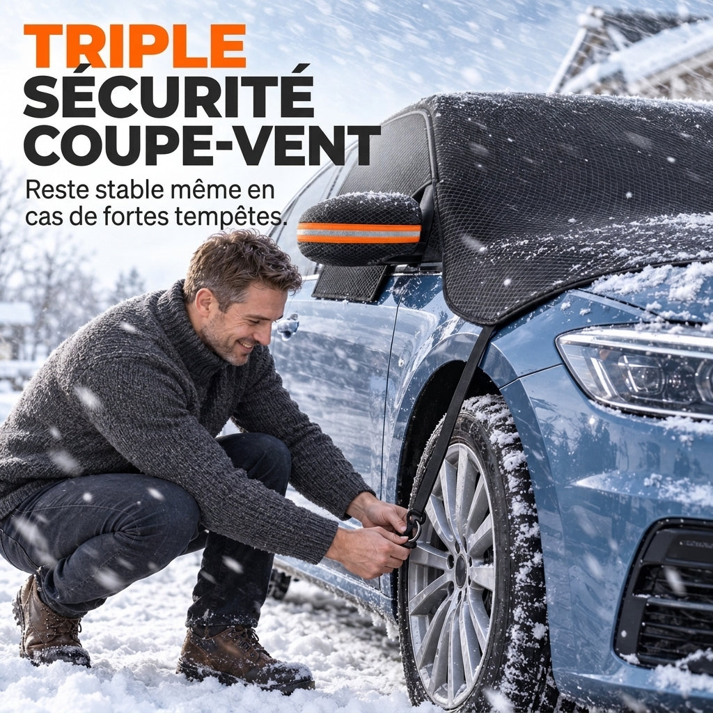 📢 50% de Réduction – Housse de Pare-Brise Voiture 4 Saisons Épaissie, Anti-Givre Magnétique Protection UV et Rétroviseurs