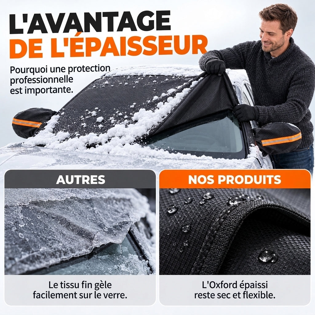 📢 50% de Réduction – Housse de Pare-Brise Voiture 4 Saisons Épaissie, Anti-Givre Magnétique Protection UV et Rétroviseurs
