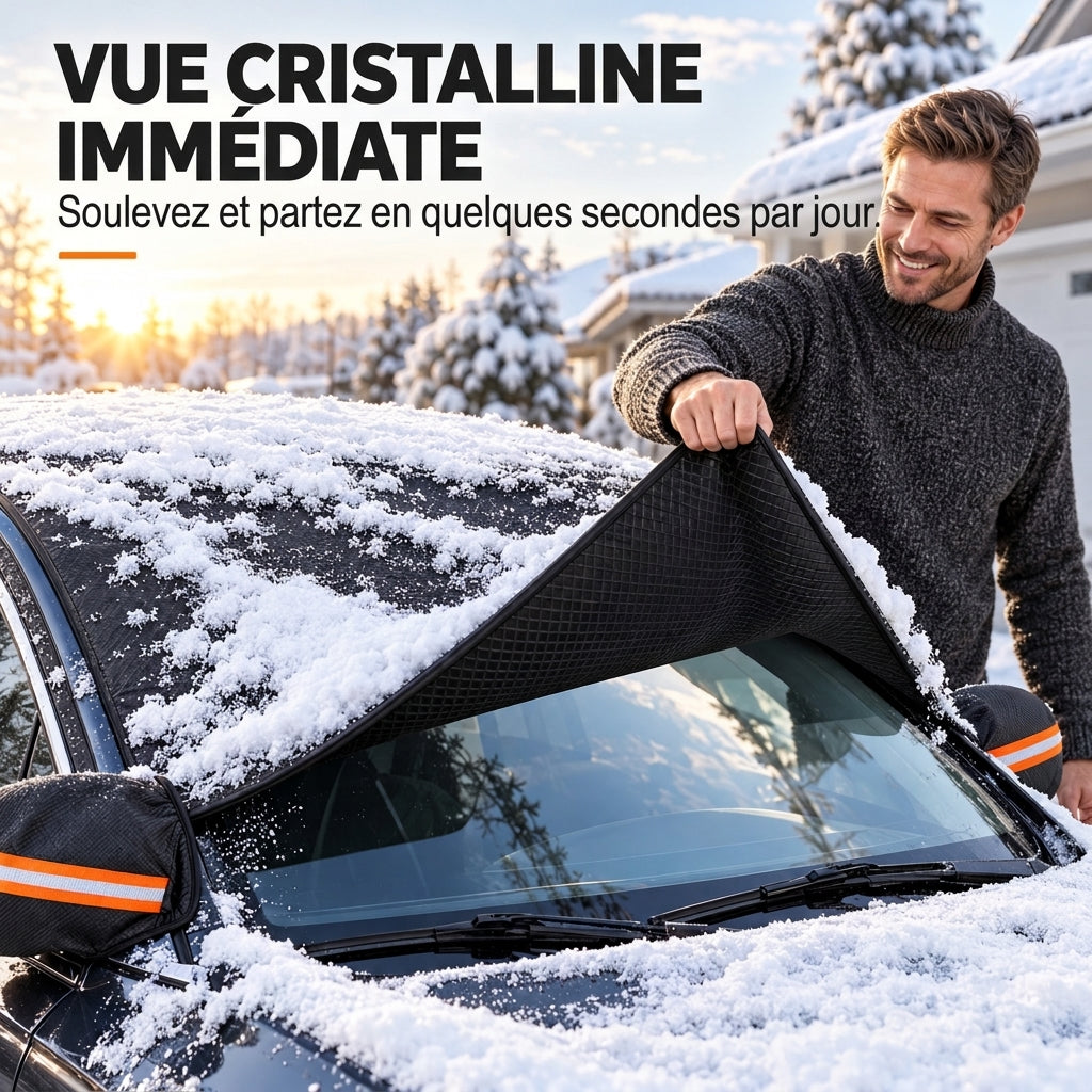 📢 50% de Réduction – Housse de Pare-Brise Voiture 4 Saisons Épaissie, Anti-Givre Magnétique Protection UV et Rétroviseurs