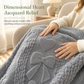 📢 50% de Réduction – Plaid Jacquard Double Face Doux et Moelleux à Motifs Cœurs, Couverture Polaire Chaude pour Canapé et Lit