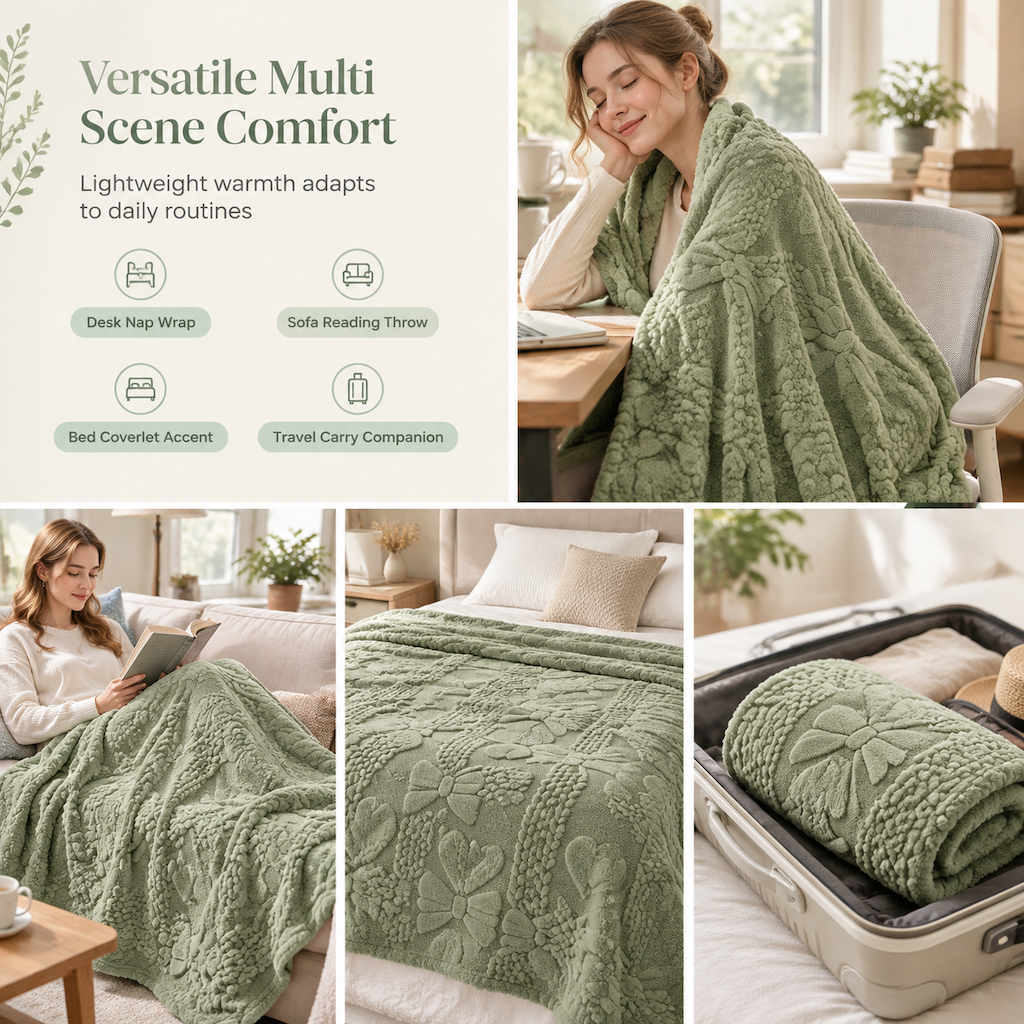 📢 50% de Réduction – Plaid Jacquard Double Face Doux et Moelleux à Motifs Cœurs, Couverture Polaire Chaude pour Canapé et Lit