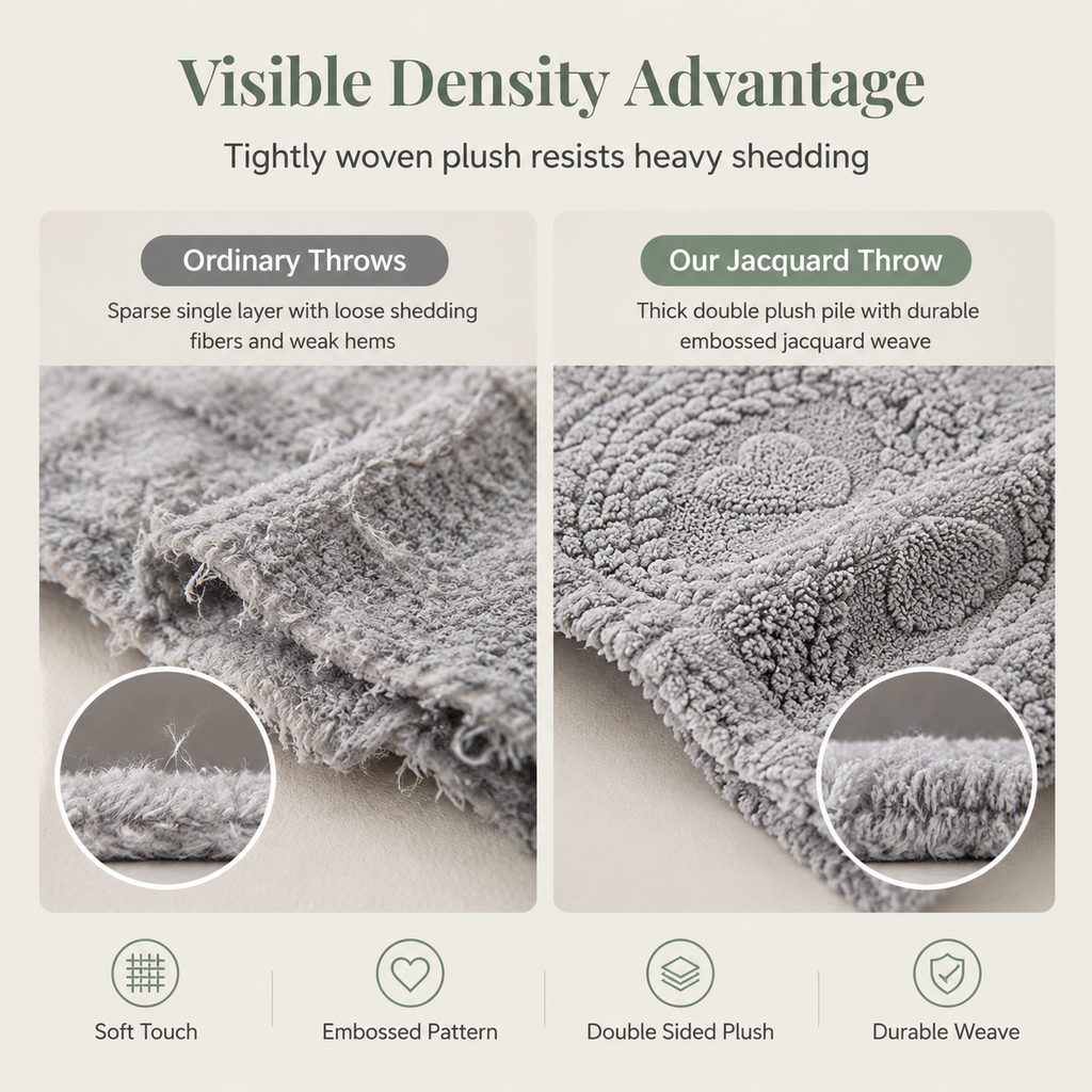 📢 50% de Réduction – Plaid Jacquard Double Face Doux et Moelleux à Motifs Cœurs, Couverture Polaire Chaude pour Canapé et Lit