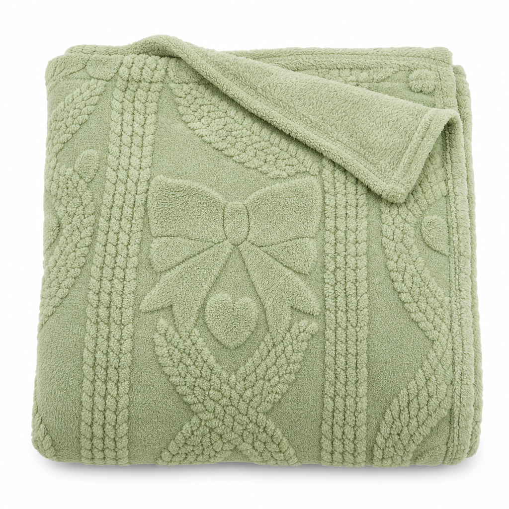 📢 50% de Réduction – Plaid Jacquard Double Face Doux et Moelleux à Motifs Cœurs, Couverture Polaire Chaude pour Canapé et Lit