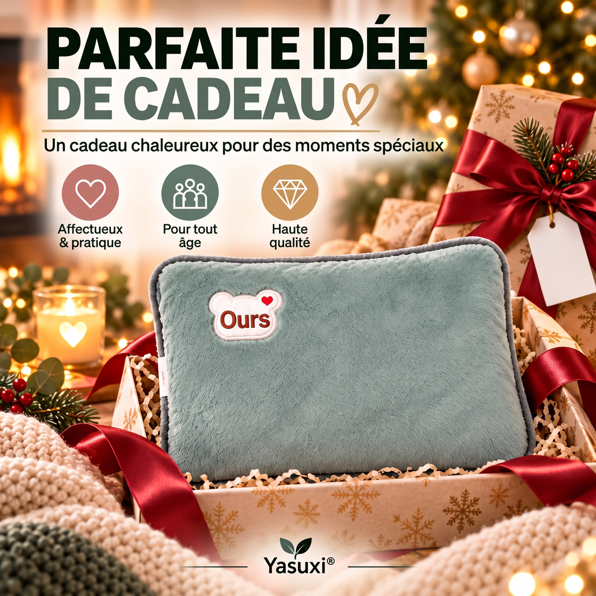 📢 45% de Réduction – Bouillotte Électrique Rechargeable avec Housse Douce, Chauffage Rapide et Arrêt Automatique