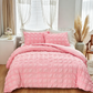 📢 40% de Réduction – Parure de Lit 3 Pièces Plissée Pintuck, Housse de Couette Respirante Infroissable et Taies d'Oreiller