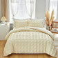 📢 40% de Réduction – Parure de Lit 3 Pièces Plissée Pintuck, Housse de Couette Respirante Infroissable et Taies d'Oreiller