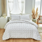 📢 40% de Réduction – Parure de Lit 3 Pièces Plissée Pintuck, Housse de Couette Respirante Infroissable et Taies d'Oreiller