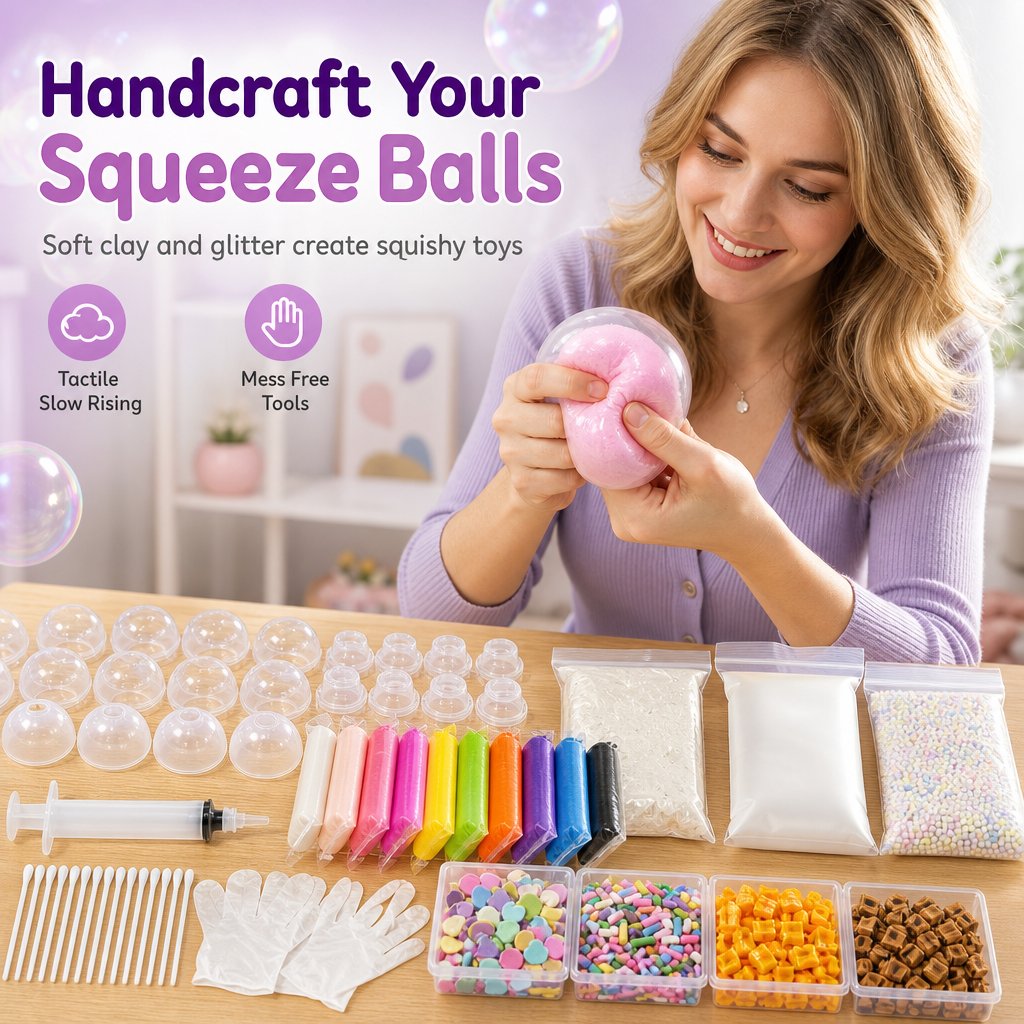 🧸 PROMO FLASH : 50% DE RÉDUCTION ! Kit Créatif DIY Balle Anti-Stress à Rebond Lent pour Enfants et Adultes – Pâte Modelante & Paillettes Incluses for une Activité Manuelle Relaxante et Personnalisable ✨