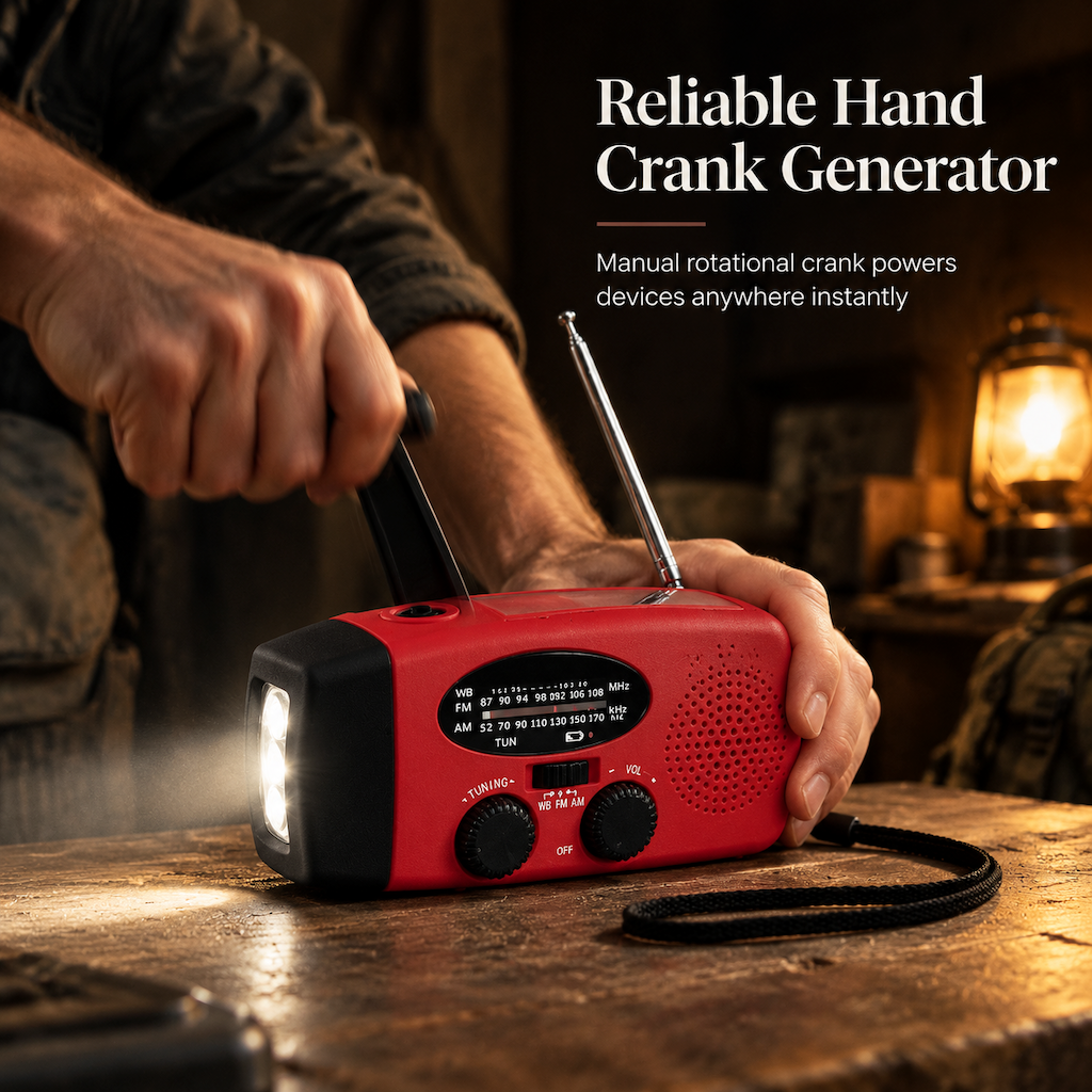 📢 50% de Réduction – Radio d'Urgence Solaire et Manivelle Dynamo 2000mAh Portable AM/FM Lampe Torche LED et Batterie Externe