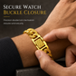 📢 50% de Réduction – Bracelet Gourmette Homme en Or Sable Finition Mate Sablée avec Fermoir Montre Sécurisé Laiton Massif