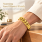 📢 50% de Réduction – Bracelet Gourmette Homme en Or Sable Finition Mate Sablée avec Fermoir Montre Sécurisé Laiton Massif