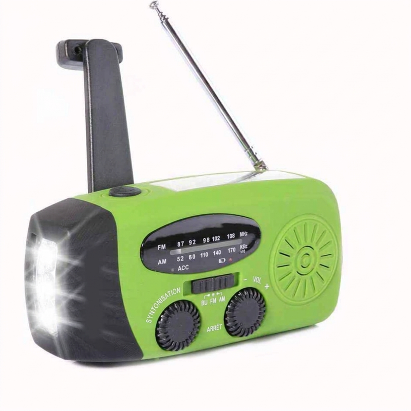 📢 50% de Réduction – Radio d'Urgence Solaire et Dynamo Portable Multifonction AM/FM/WB avec Lampe LED et Batterie de Secours