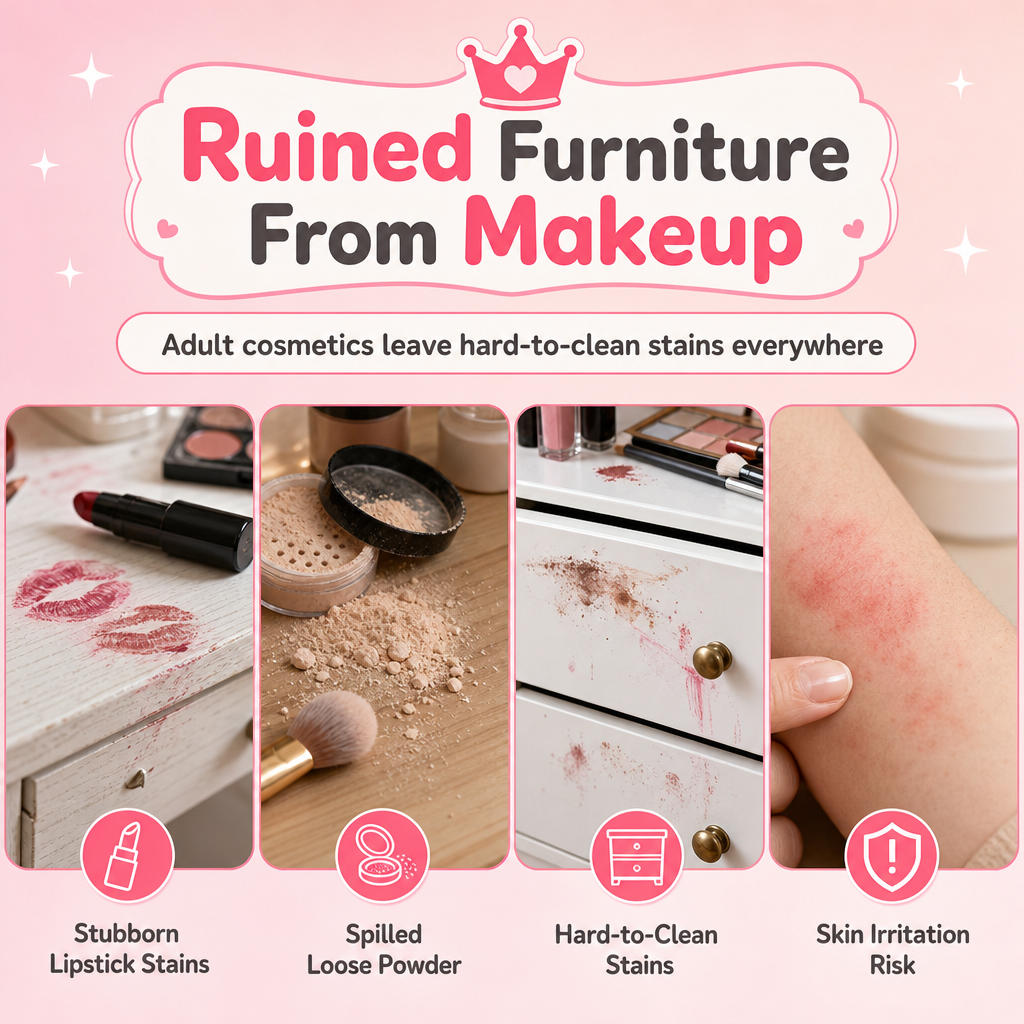 📢 42% de Réduction – Coffret de Maquillage Enfant Lavable Princesse avec Mallette Dépliable et Tampon à Ongles Magique
