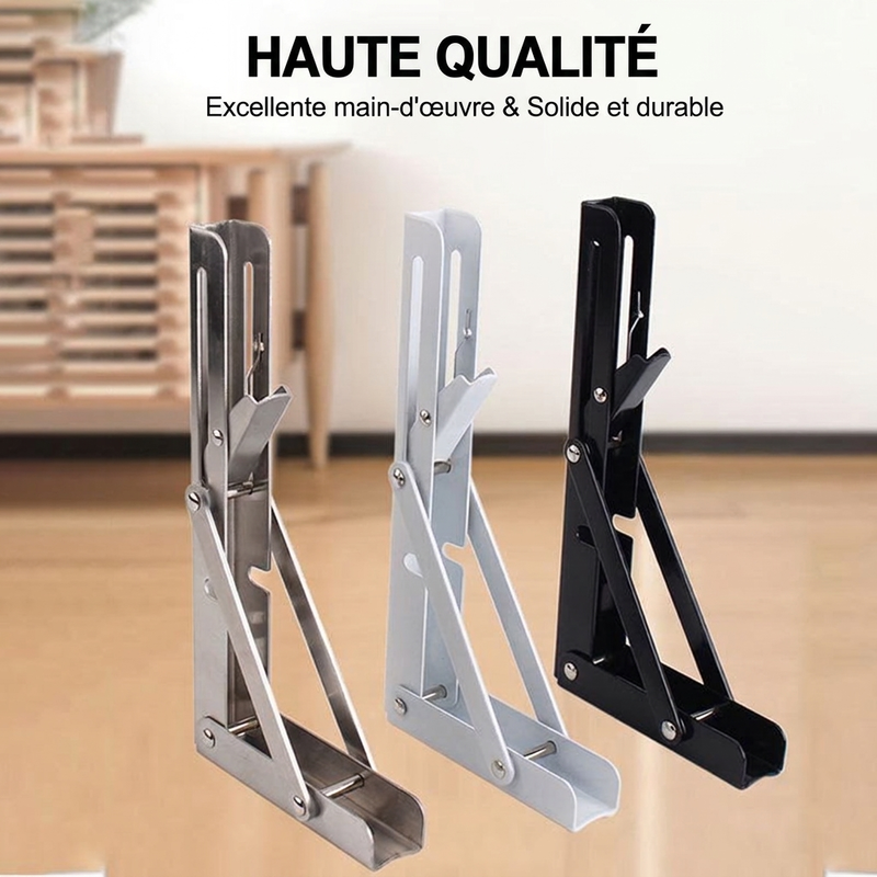 📢 50% de Réduction – Supports d'Étagère Pliants Rétractables en Acier Inoxydable Robuste 250 kg pour Cuisine, Garage et Bureau