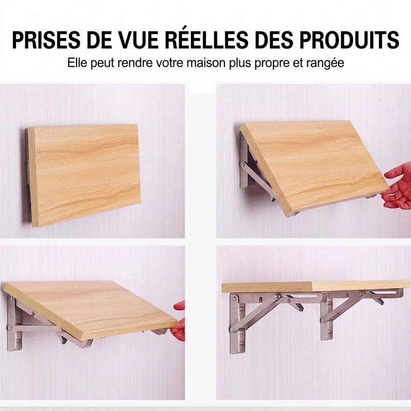 📢 50% de Réduction – Supports d'Étagère Pliants Rétractables en Acier Inoxydable Robuste 250 kg pour Cuisine, Garage et Bureau