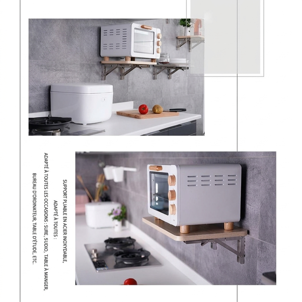📢 50% de Réduction – Supports d'Étagère Pliants Rétractables en Acier Inoxydable Robuste 250 kg pour Cuisine, Garage et Bureau