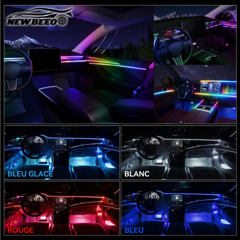 📢 50% de Réduction – Bande Lumineuse LED d'Ambiance Intérieure pour Voiture avec Prise USB et Éclairage Néon Flexible