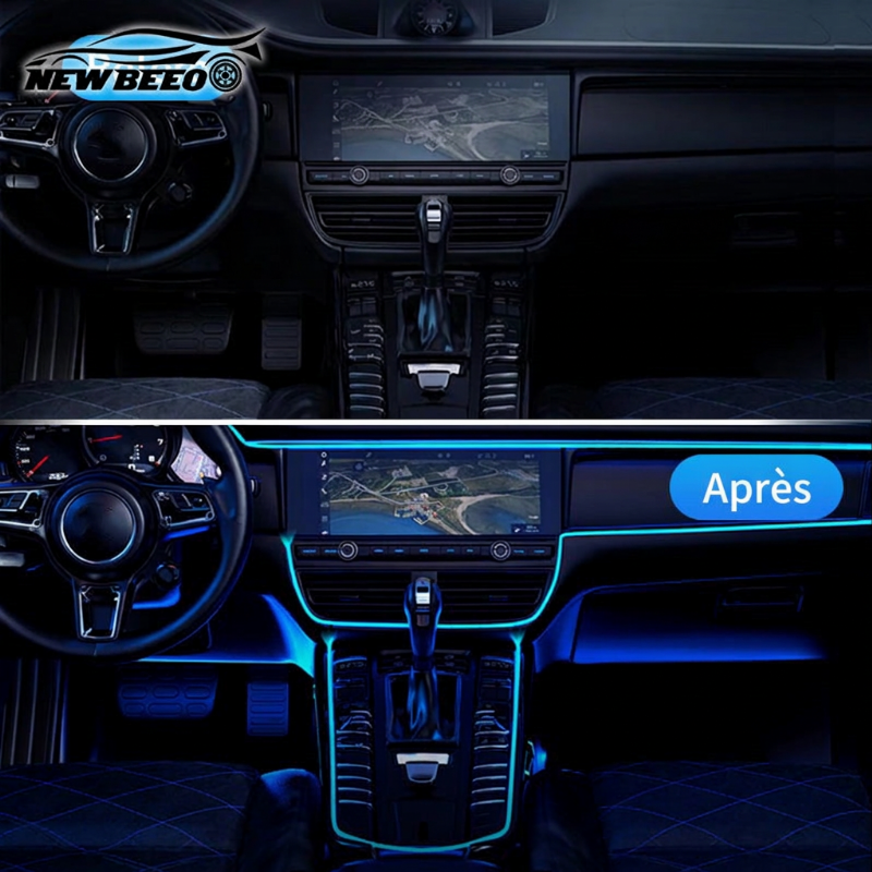 📢 50% de Réduction – Bande Lumineuse LED d'Ambiance Intérieure pour Voiture avec Prise USB et Éclairage Néon Flexible