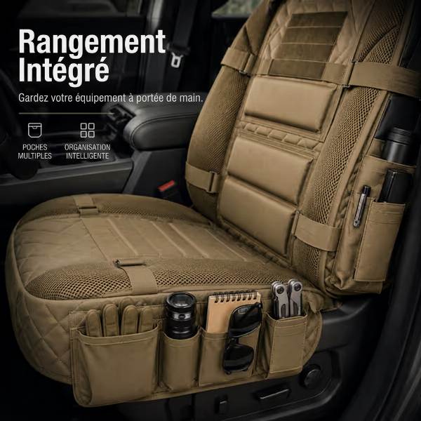 50% de Réduction – 📢 Housse de Siège Tactique de Voiture avec Poches de Rangement Molle et Protection Anti-Rayures Universelle