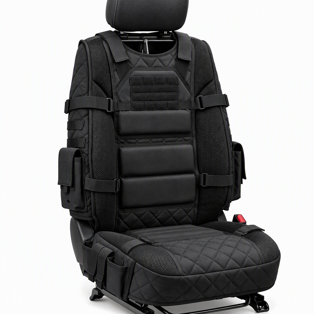 50% de Réduction – 📢 Housse de Siège Tactique de Voiture avec Poches de Rangement Molle et Protection Anti-Rayures Universelle