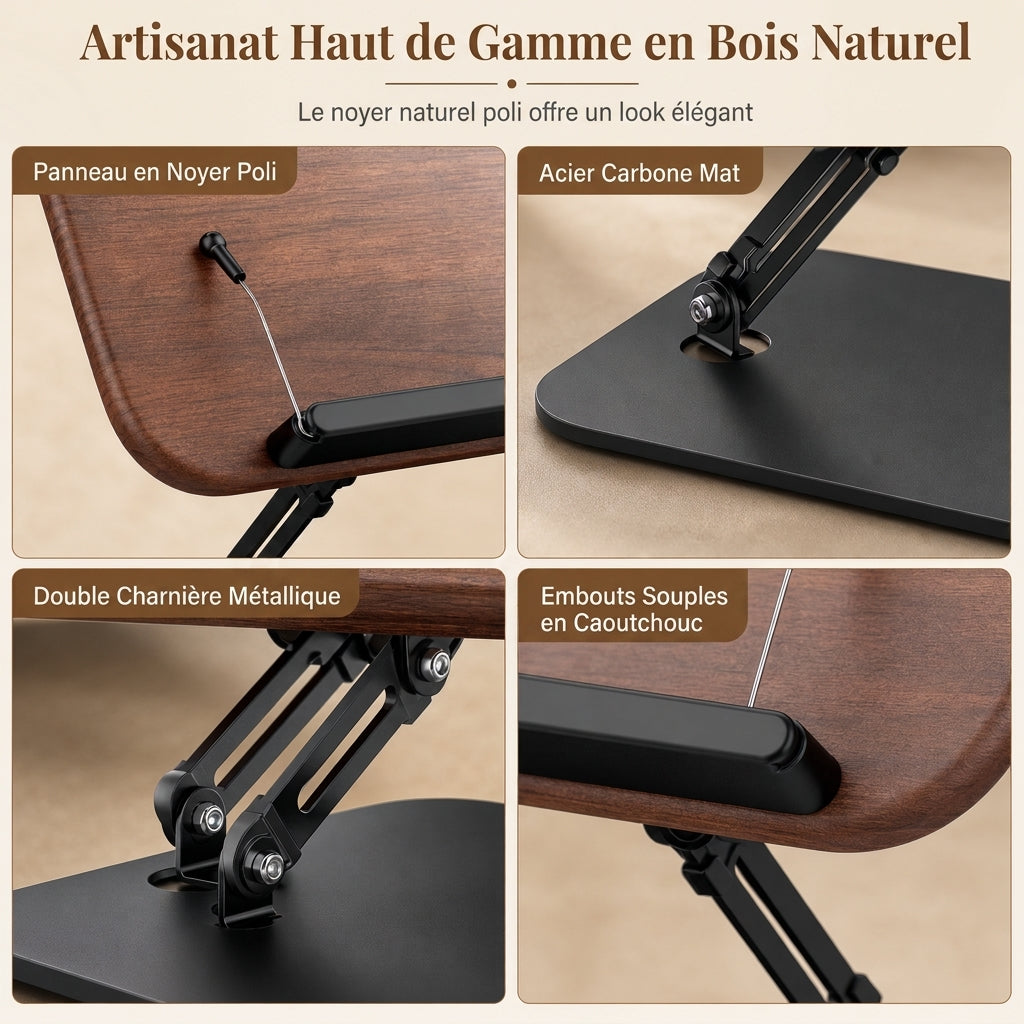 📢 50% de Réduction – Support de Lecture et Tablette Rotatif à 360° en Acrylique Transparent, Réglable en Hauteur, Ergonomique