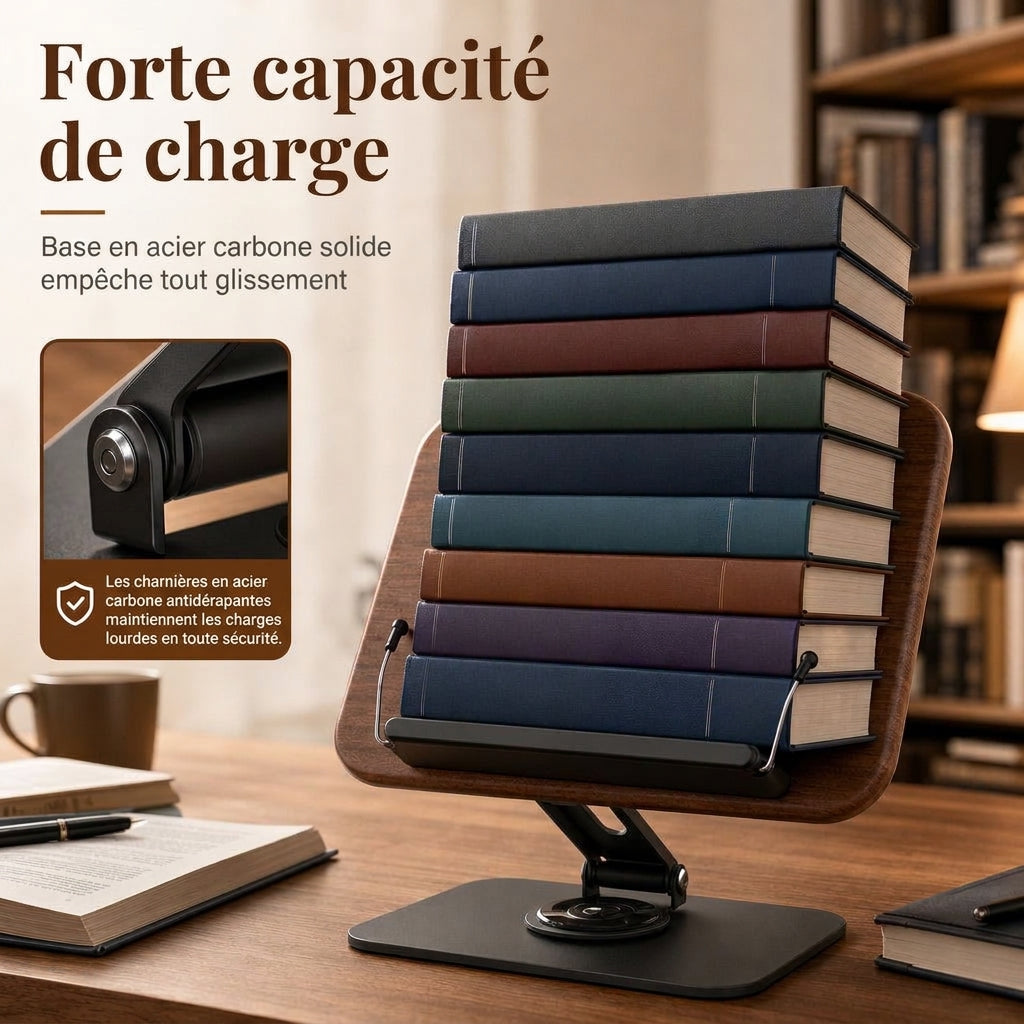 📢 50% de Réduction – Support de Lecture et Tablette Rotatif à 360° en Acrylique Transparent, Réglable en Hauteur, Ergonomique