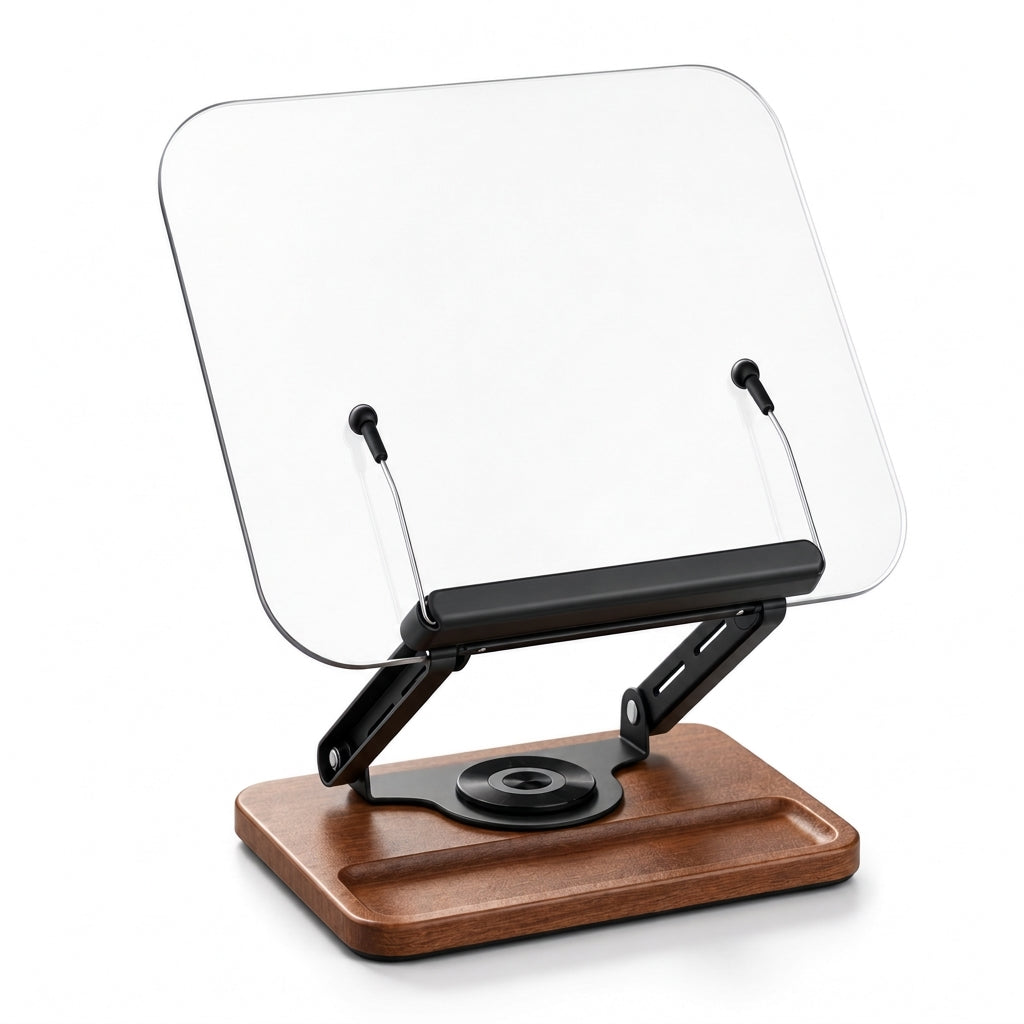 📢 50% de Réduction – Support de Lecture et Tablette Rotatif à 360° en Acrylique Transparent, Réglable en Hauteur, Ergonomique