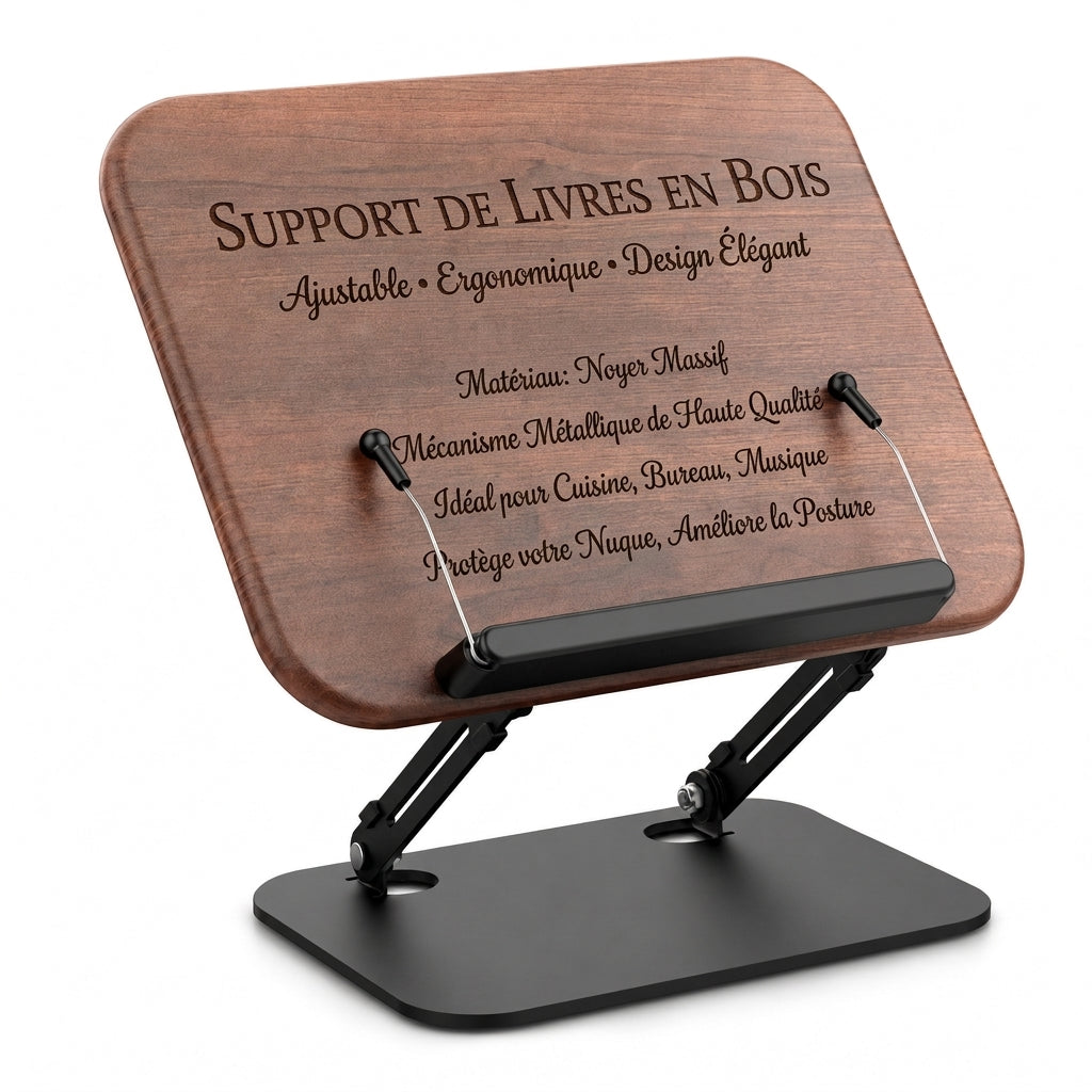 📢 50% de Réduction – Support de Lecture et Tablette Rotatif à 360° en Acrylique Transparent, Réglable en Hauteur, Ergonomique